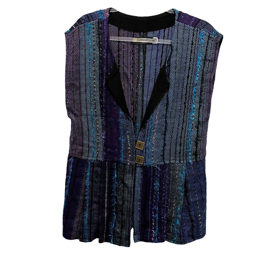 Vest Vintage Margaret Lent Womens Multicolor Gorgeous Soft Handwovens Jacket M